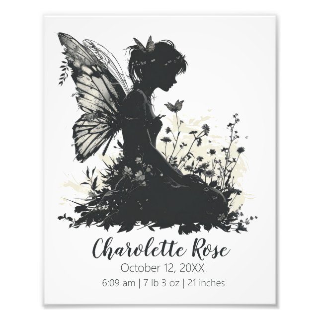 Baby Fairytale Silhouette tema Photo Print Fototryck (Framsidan)