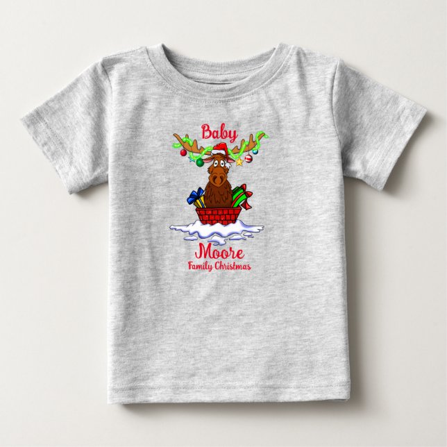 Baby-familjens Roligt jul - jul T-Shirt (Framsida)