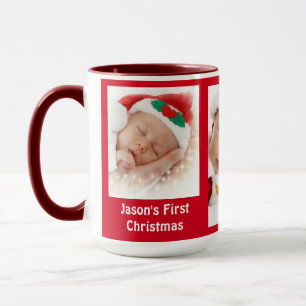 Baby, Family Bilder och Candy cane Photo Mugg