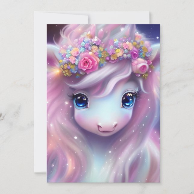 Baby Fantasy Unicorn Julkort (Framsida)