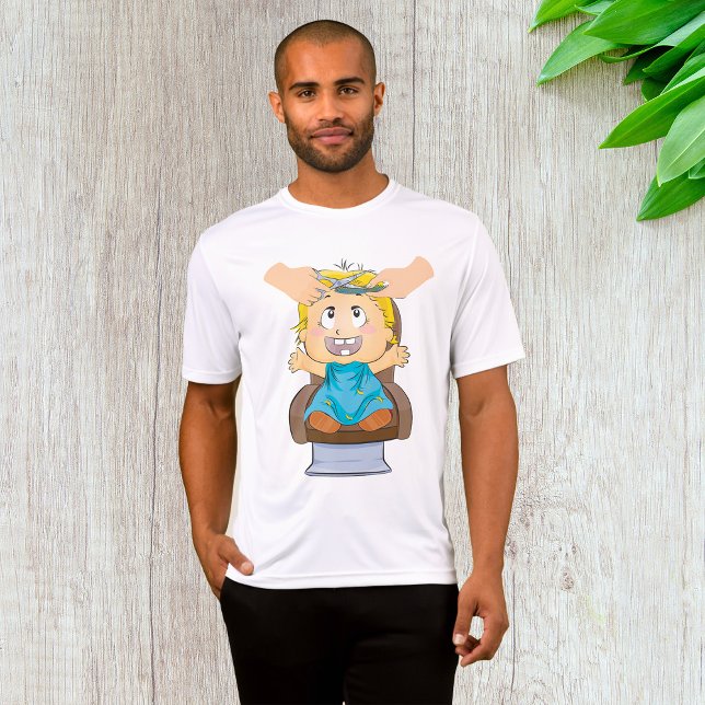 Baby får Haircut Funny Kids Barber Shop T Shirt (Skapare uppladdad)