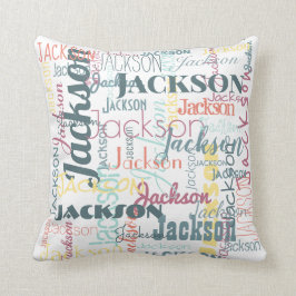 Baby färger för neutralt för typografi för kudde