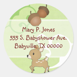Baby Fawn Address Label Stickers Runt Klistermärke