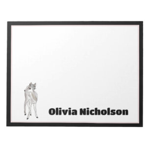 Baby Fawn Doodle Art Personlig Stationery Anteckningsblock