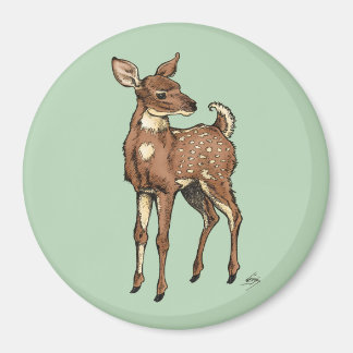 Baby Fawn med myntbakgrund Magnet