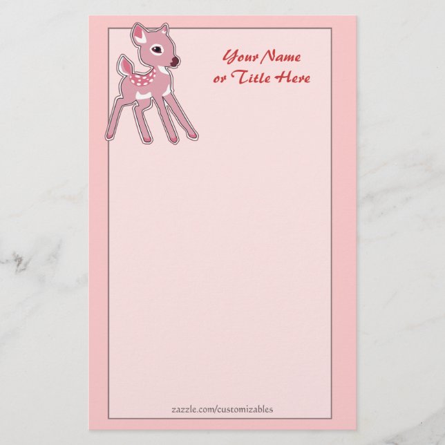 Baby Fawn Stationery Brevpapper (Framsida)