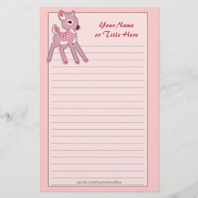 Baby Fawn Stationery Brevpapper (Framsida)