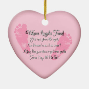 Baby Feet Birth Hjärtformade Ornament