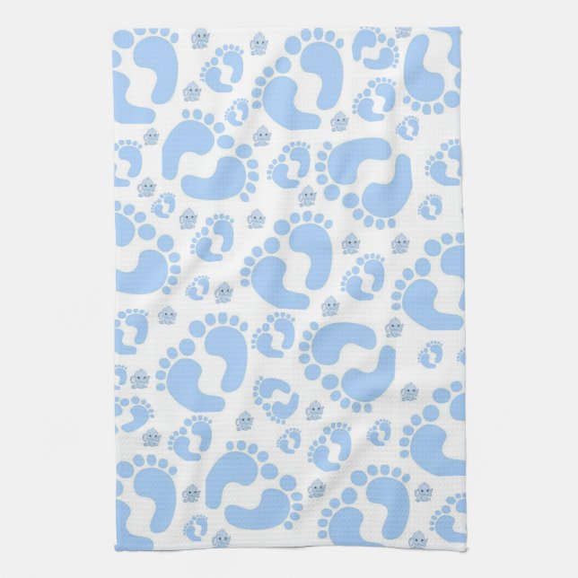 Baby Feet Blue Elephant Kitchen Towel Kökshandduk (Vertikal)