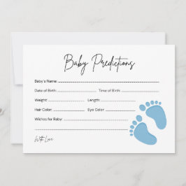 Baby Feet Boy Baby Predidence & Önskemål Card Rådkort