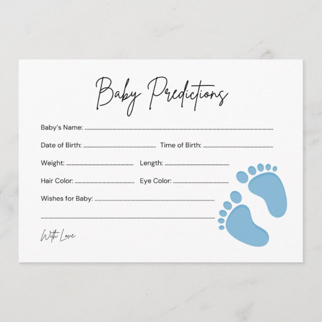 Baby Feet Boy Baby Predidence & Önskemål Card Rådkort (Framsida)
