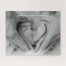 Baby Feet, Far och Mor Händer i hjärtform. Pussel