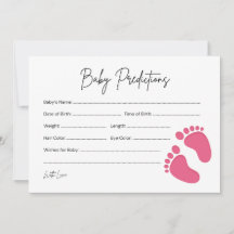 Baby Feet Girl Baby Predence & Önskemål Card