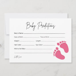 Baby Feet Girl Baby Predence & Önskemål Card Rådkort
