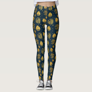 Baby Feet och Hearts i Guld Färg Leggings