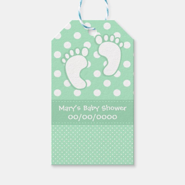 Baby Feet Polka Dot Presentetikett (Framsidan)