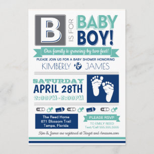 Baby Feet Poster inbjudan till Stil pojkvän