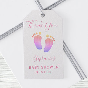 Baby Feet Rosa Baby Shower Gift-Märkre Presentetikett