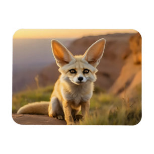 Baby Fennec-räv vid klippning Magnet