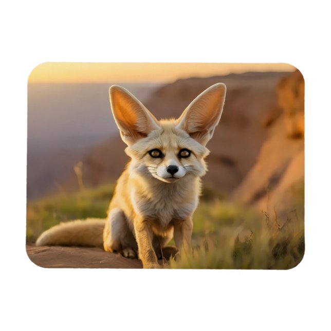 Baby Fennec-räv vid klippning Magnet (Horisontell)