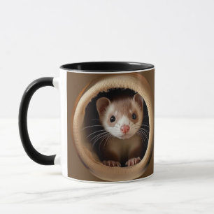 Baby Ferret Ansikte - Cute Ferrets Mugg