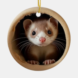 Baby Ferret Ansikte - Cute Ferrets Ornament