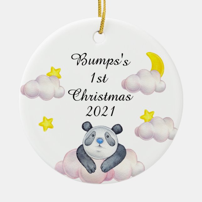 Baby finanrt bump christmas keramisk ornament (Framsidan)
