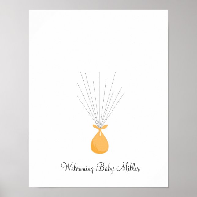 Baby Fingeravtrycksballonger - Orange Poster (Framsidan)