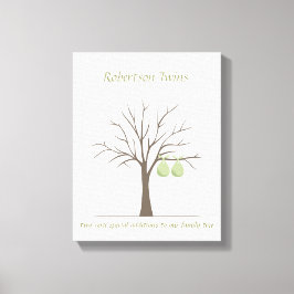 Baby Fingerprint Träd - Twillingar Canvastryck