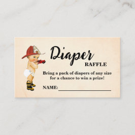 Baby Firefighter Diaper Raffle Biljett Baby Shower