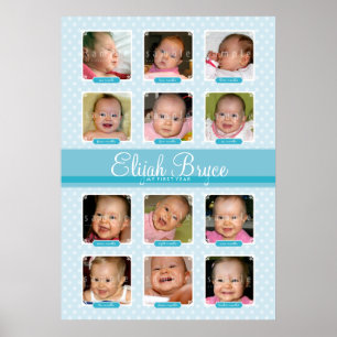 BABY FIRST 12 BIRTHDAY MONTHS KEEPSAKE POSTER