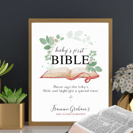 Baby First Bible Baby Shower Poster
