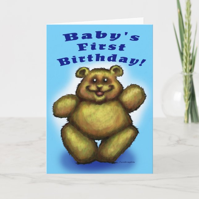 Baby First Birthday - Boy Kort (Framsida)