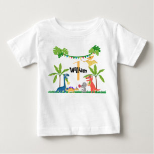 Baby First Birthday Dinosaur T Shirt
