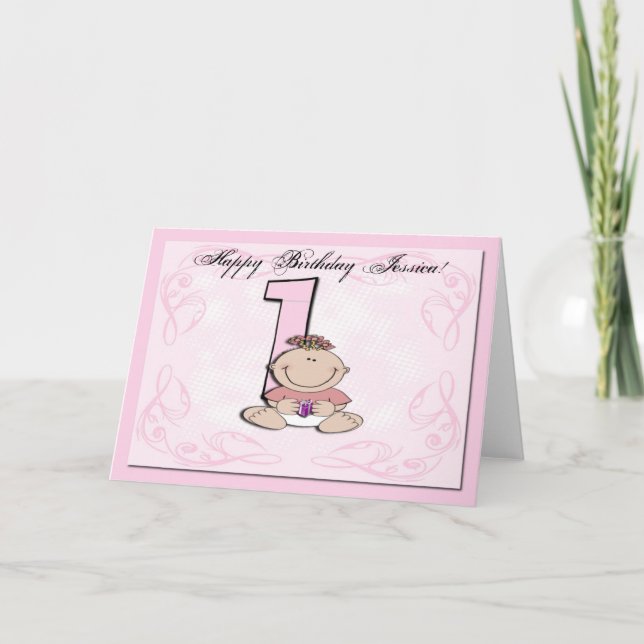 Baby First Birthday Kort (Framsida)