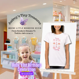Baby First Birthday Pastel Rosa Bows T Shirt