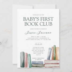 Baby First Bok Klubb Baby Shower-inbjudan Inbjudningar