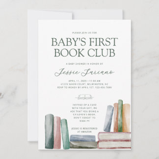 Baby First Bok Klubb Baby Shower-inbjudan Inbjudningar