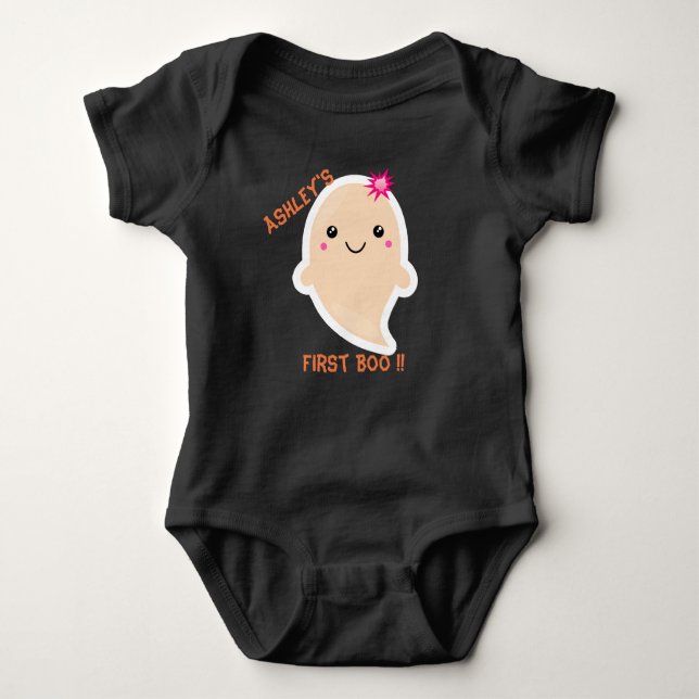 Baby First Boo Halloween Costume Bodykostymer-Kawa T Shirt (Framsida)
