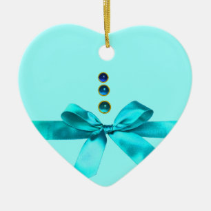 BABY FIRST CHRISTMAS Blue Ribbon Pojke eart Julgransprydnad Keramik
