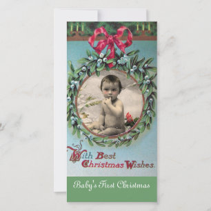 BABY FIRST CHRISTMAS KRONA PHOTO TEMPLATE JULKORT