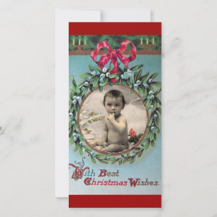 BABY FIRST CHRISTMAS KRONA PHOTO TEMPLATE JULKORT