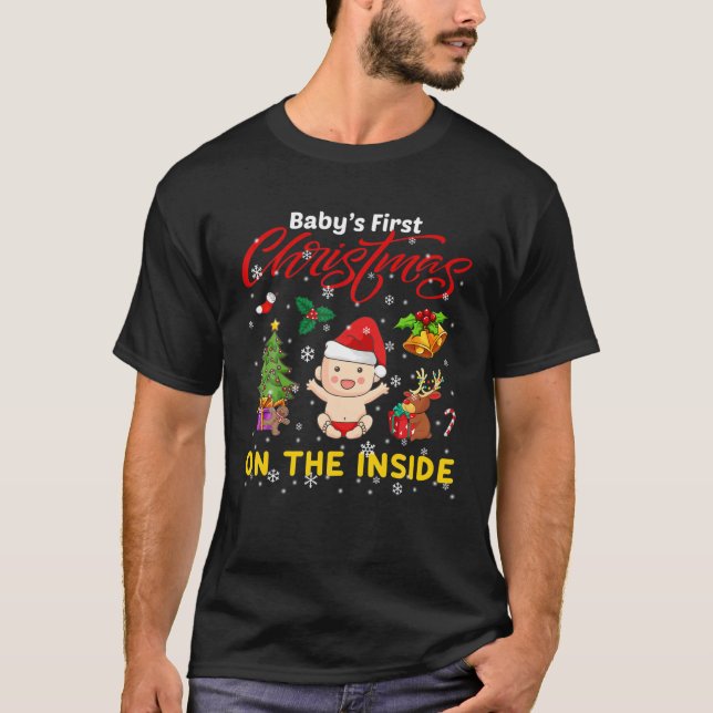 Baby First Christmas On The Inside Pregnancy Chris T Shirt (Framsida)