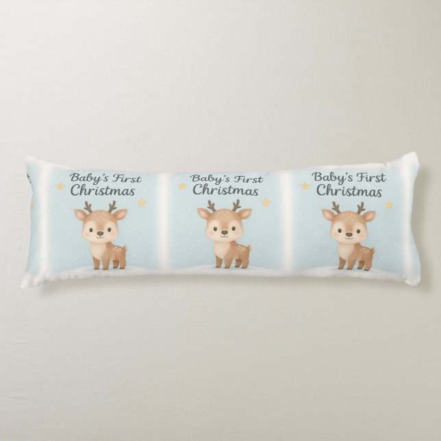 Baby first christmas reindeer cozy nursery kroppskudde (Framsidan)