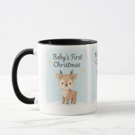 Baby first christmas reindeer cute cozy holiday mugg
