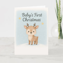 Baby first christmas reindeer sweet gentle holiday kort