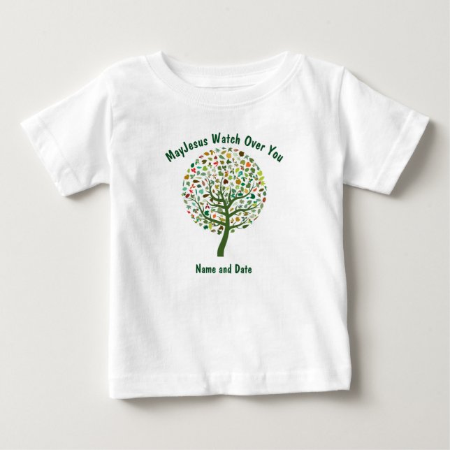 Baby First Communion, Baptism, Godchild PHOTO T-shirt (Framsida)