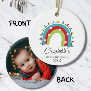 Baby First Cute Rainbow Ljus Julgransprydnad Keramik