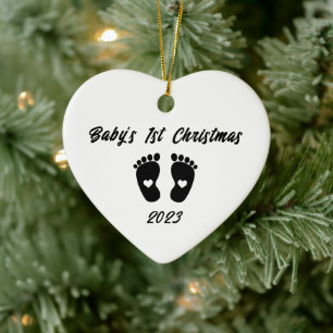 Baby First Feet Silhouette julhelgen Julgransprydnad Keramik