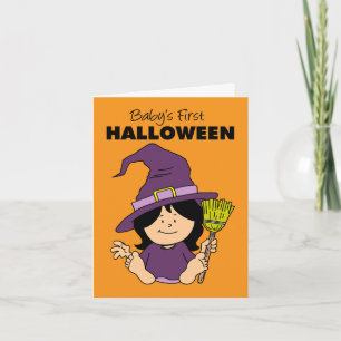 Baby First Halloween Girl Tecknad Witch Helgkort
